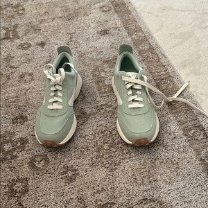 Dolce Vita Sage Lace-Up Sneakers with Cream Trim